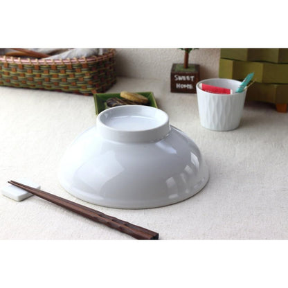 Cerapockke Large 21cm White Mino Ware Udon Bowl - Made in Japan Ceramic Tableware Porcelain