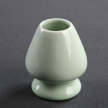Matcha Chasen Holder Green Ceramic Tea Whisk Keeper Standard Size Japanese Tea Ceremony Tool