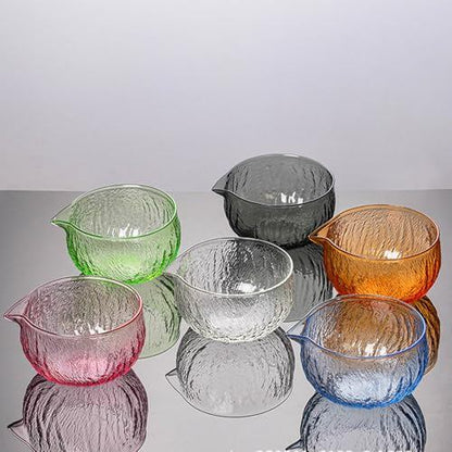 MiniMood Matcha Tea Set 5pcs Transparent Glass Bowl 500ml Bamboo Whisk Scoop Strainer Stand Beginner
