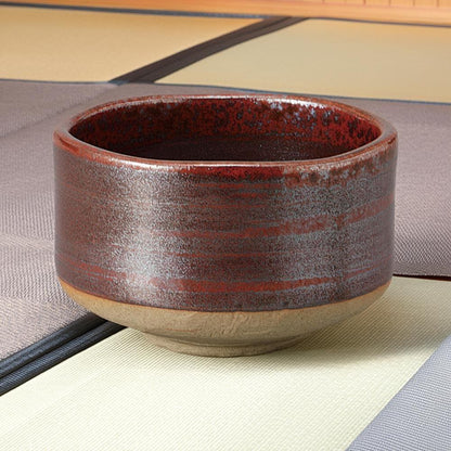 Japanese Matcha Tea Bowl 11.4×H7cm Cinnabar Mino Ware Ceramic Tea Ceremony Made in Japan
