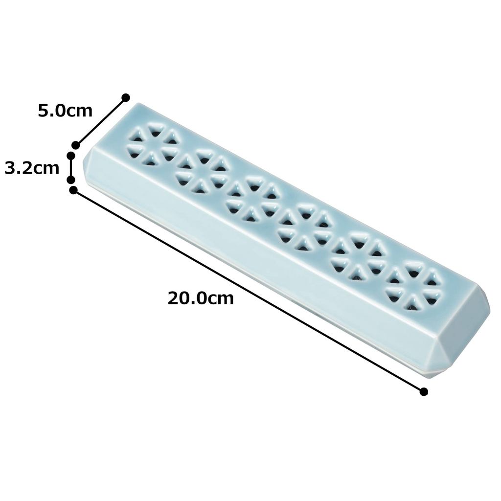 Sunmany Arita Porcelain Incense Holder Tray - Made in Japan, Stylish Compact Turquoise 20x5x3cm