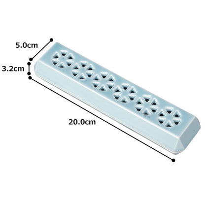 Sunmany Arita Porcelain Incense Holder Tray - Made in Japan, Stylish Compact Turquoise 20x5x3cm