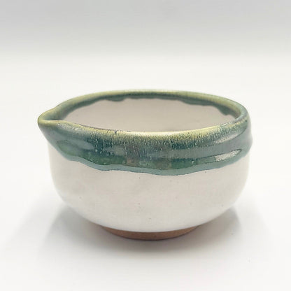 Japanese Handmade Matcha Bowl Wakakusa ME-GU-RI Series Katakuchi Pottery 350ml Tea Ceremony