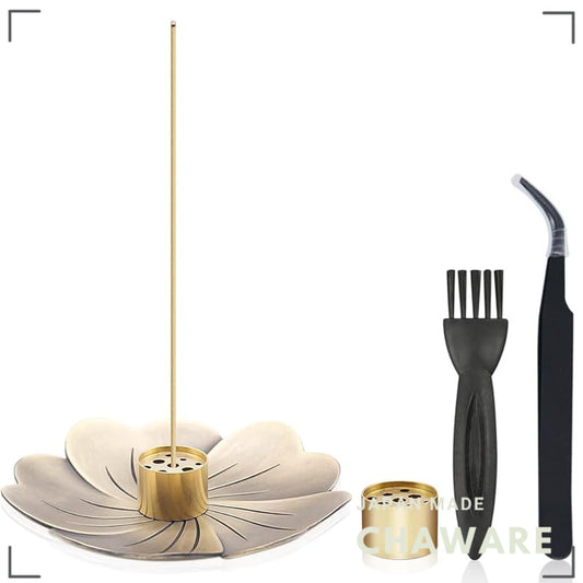 Sakura Incense Stick Holder Set - Japanese Zen Ash Catcher Tray, Minimalist Home Decor, 4pcs