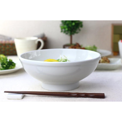 Cerapockke Large 21cm White Mino Ware Udon Bowl - Made in Japan Ceramic Tableware Porcelain