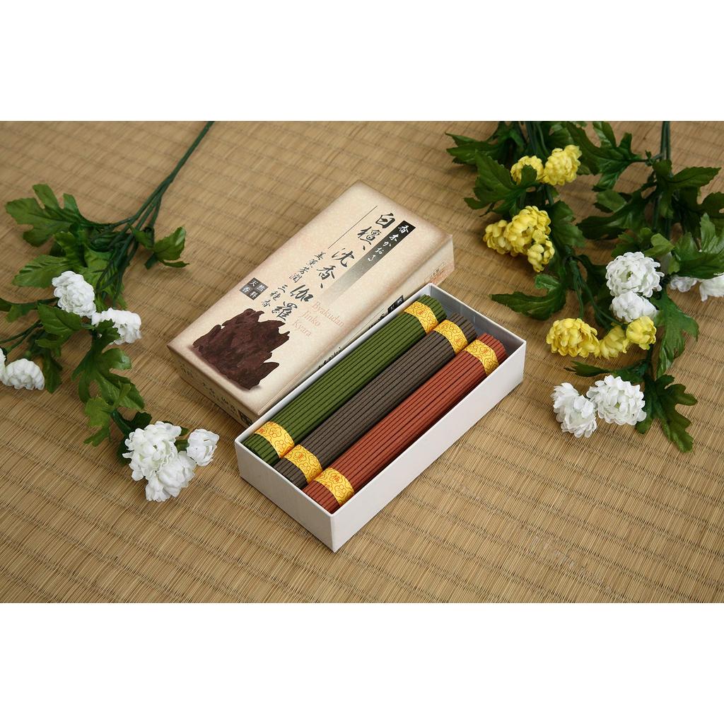 Baikundo Japanese Incense 3-Pack Awaji – Sandalwood, Agarwood Kyara, Natural Home & Altar