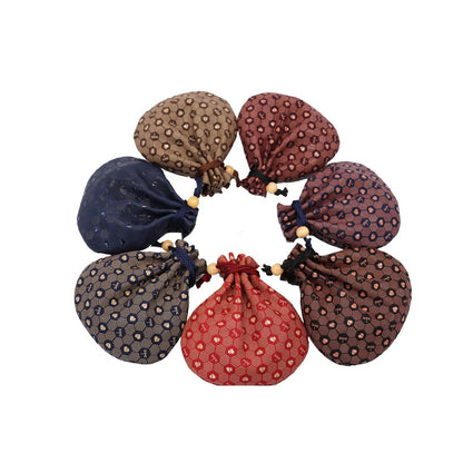 Momohana Inden-ya Koshu Inden Deer Leather Drawstring Pouch Red Black Made in Japan Unisex Gift