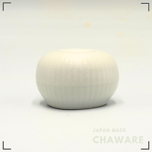 Japanese Mino Ware White Chasen Stand Round Porcelain Matcha Whisk Holder Made in Japan