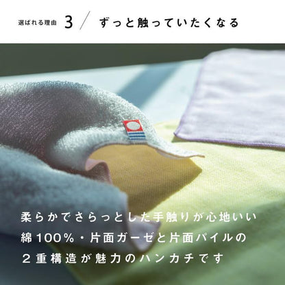 Top Factory Imabari Iroha Towel Handkerchief Set, 25x25cm Cotton Gauze, Purple, Unisex Gift