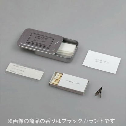 GRASSE TOKYO Paper Incense Blackcurrant - Japanese Made Slide Tin Set, Stylish Incense Gift