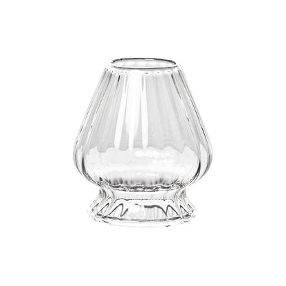 Minimood Matcha Whisk Holder, Clear/Pink Glass, 6.6x4.2x6cm, Tea Ceremony Tool, Transparent Stripe