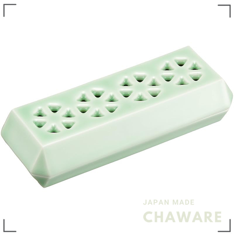 Sunmany Arita Porcelain Incense Holder - Compact Celadon Japanese-Made Incense Tray 5×13×3cm