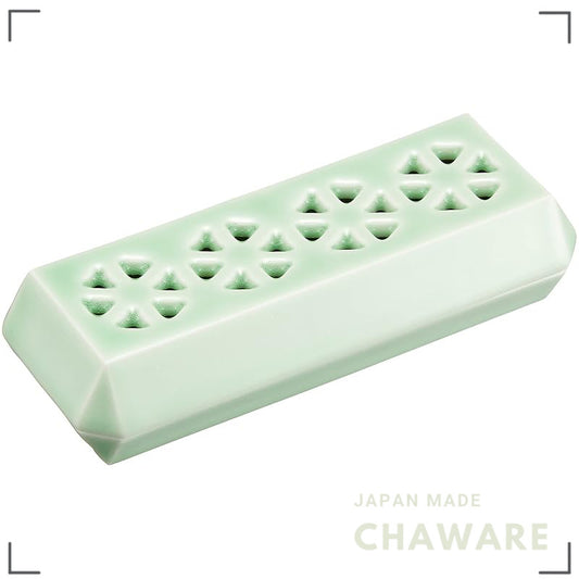 Sunmany Arita Porcelain Incense Holder - Compact Celadon Japanese-Made Incense Tray 5×13×3cm