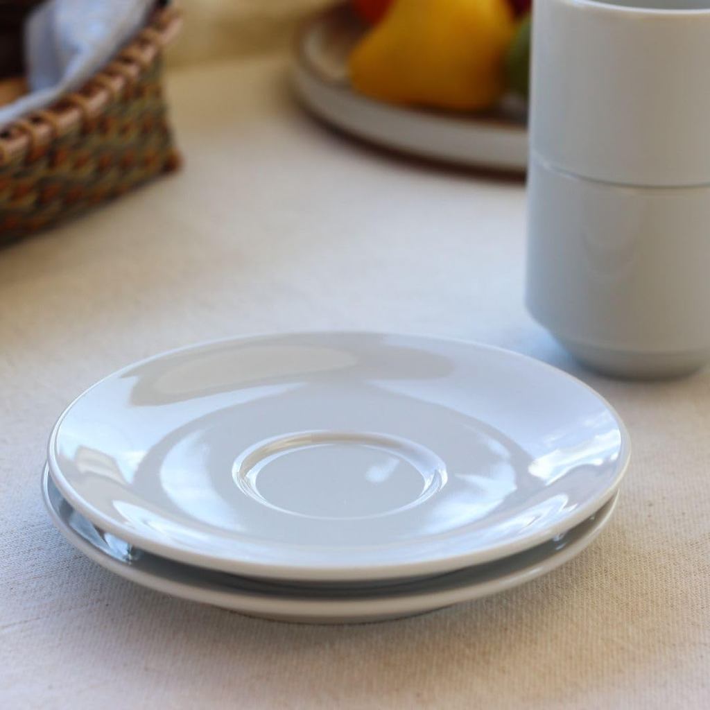 Cerapockke Simple Cup & Saucer 170ml White - Japanese Mino/Seto Ceramic, Microwave Safe, Easy Clean