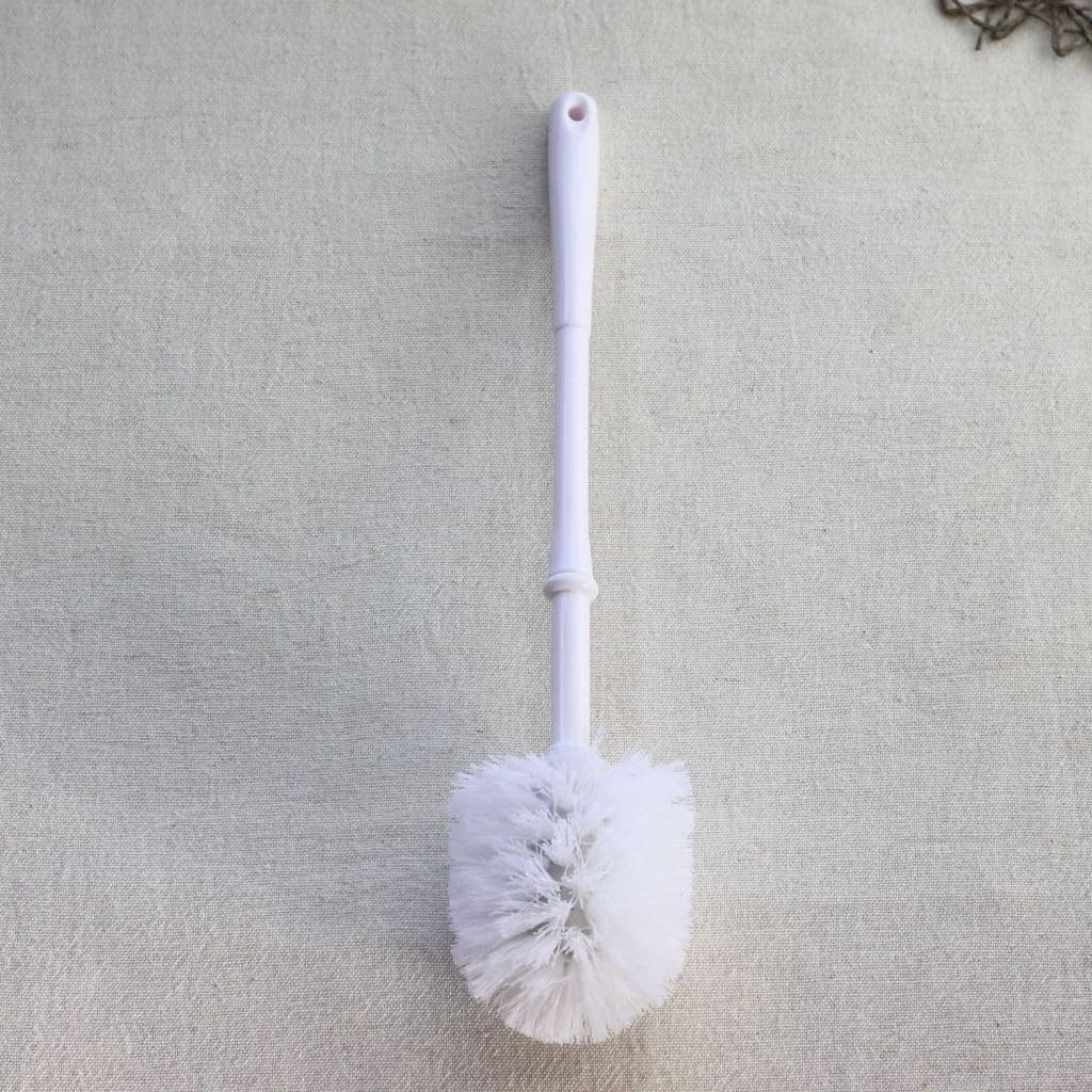 cerapockke Japanese Mino/Seto Ceramic Toilet Brush & Porcelain Holder, 2-Piece Toilet Cleaning Set
