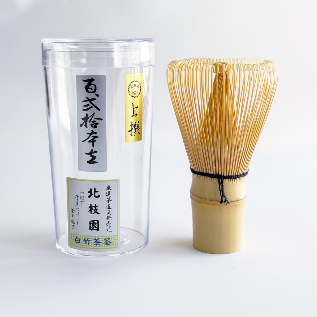 【Hokushien Premium White Bamboo 120-Prong Chasen】 Matcha Whisk Tea Ceremony Tool Traditional Craft Matcha Café Accessory Urasenke Practice Tea Ceremony (120-Prong, Premium)