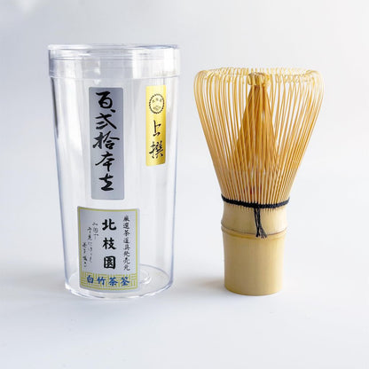 【Hokushien Premium White Bamboo 120-Prong Chasen】 Matcha Whisk Tea Ceremony Tool Traditional Craft Matcha Café Accessory Urasenke Practice Tea Ceremony (120-Prong, Premium)