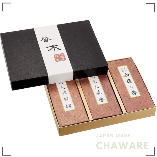 Baikundo Bikun Hojun Incense Sticks - Sandalwood & Agarwood, Awaji-made Lotus Noshi Gift