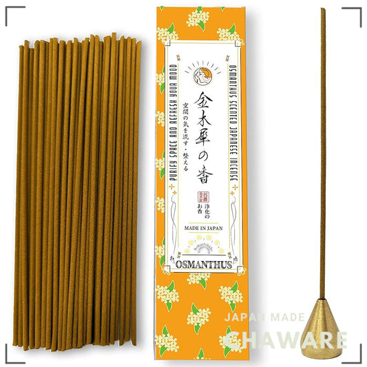 Purifying Incense Sticks - Kinmokusei (Osmanthus) Scent, Made in Japan, 50 pcs, 13.5cm