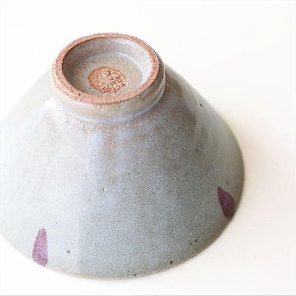 Stylish Japanese Seto-yaki Ceramic Rice Bowl, Modern Wafu Tableware, Cinnabar Drip Hime Chawan
