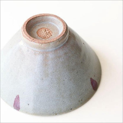 Stylish Japanese Seto-yaki Ceramic Rice Bowl, Modern Wafu Tableware, Cinnabar Drip Hime Chawan