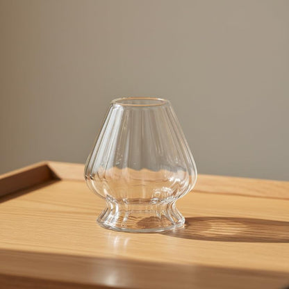 Minimood Matcha Whisk Holder, Clear/Pink Glass, 6.6x4.2x6cm, Tea Ceremony Tool, Transparent Stripe