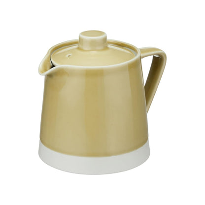 "Hasami Porcelain 'Essence' Teapot Set with Stainless Steel Infuser - 500ml, Assorted Colors (Yellow, Blue, Brown) - Stylish Japanese Tea Pot for Loose Leaf Tea"