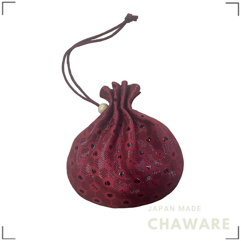 Momohana Inden-ya Koshu Inden Deer Leather Drawstring Pouch Red Black Made in Japan Unisex Gift
