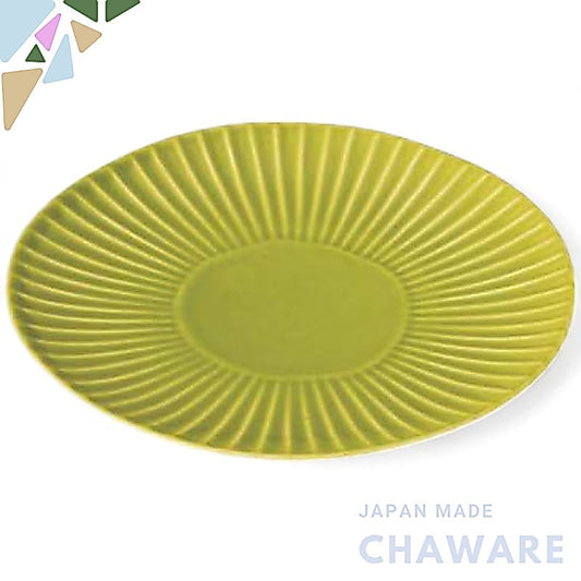 Takumibufu Arita-yaki 18cm Porcelain Plate Shinogi Pale Green (Medium) Made in Japan