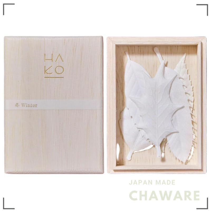 Leaf Incense HAKO Winter 5pcs in Paulownia Box 1712 - Kunju-do Japanese Paper (Washi) Made in Japan