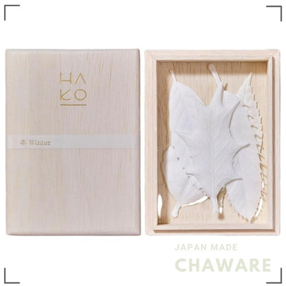Leaf Incense HAKO Winter 5pcs in Paulownia Box 1712 - Kunju-do Japanese Paper (Washi) Made in Japan