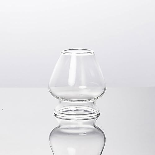 Minimood Matcha Whisk Holder, Clear/Pink Glass, 6.6x4.2x6cm, Japanese Tea Ceremony Accessory
