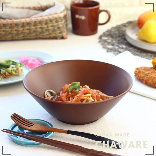 Cerapockke 21cm Japanese Mino/Seto Resin Ramen Donburi Noodle Bowl for Udon Soba Somen