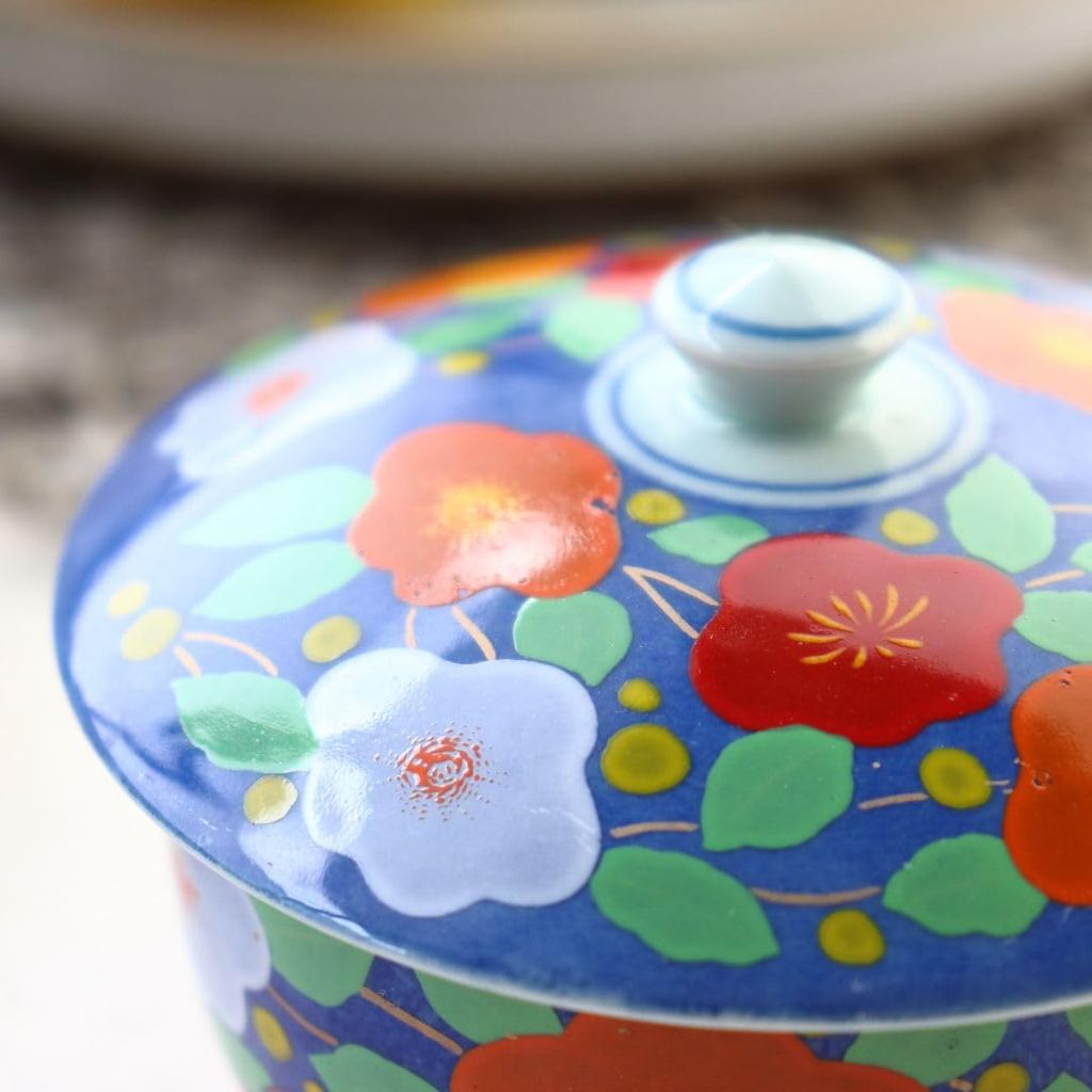 cerapockke Arita-yaki Lidded Yunomi Tea Cup 'Shuka' Made in Japan - Traditional Mino/Seto