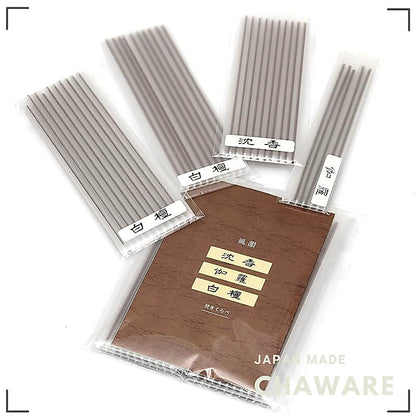 Minori-en Fuin Japanese Incense Trial Set - Agarwood (Kyara), Sandalwood Sticks, Natural, Japan