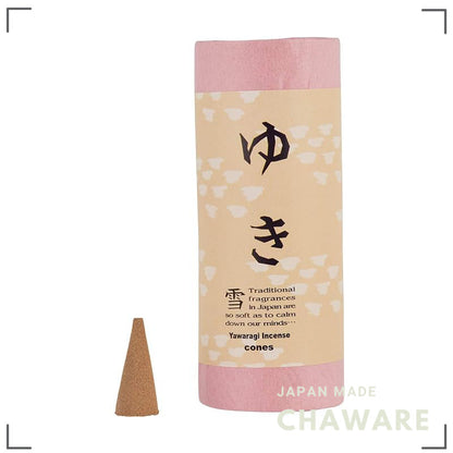 Awaji Island Calming Incense - Yuki Snow-like Soft Scent Cones 10pcs ~20min Burn Made in Japan
