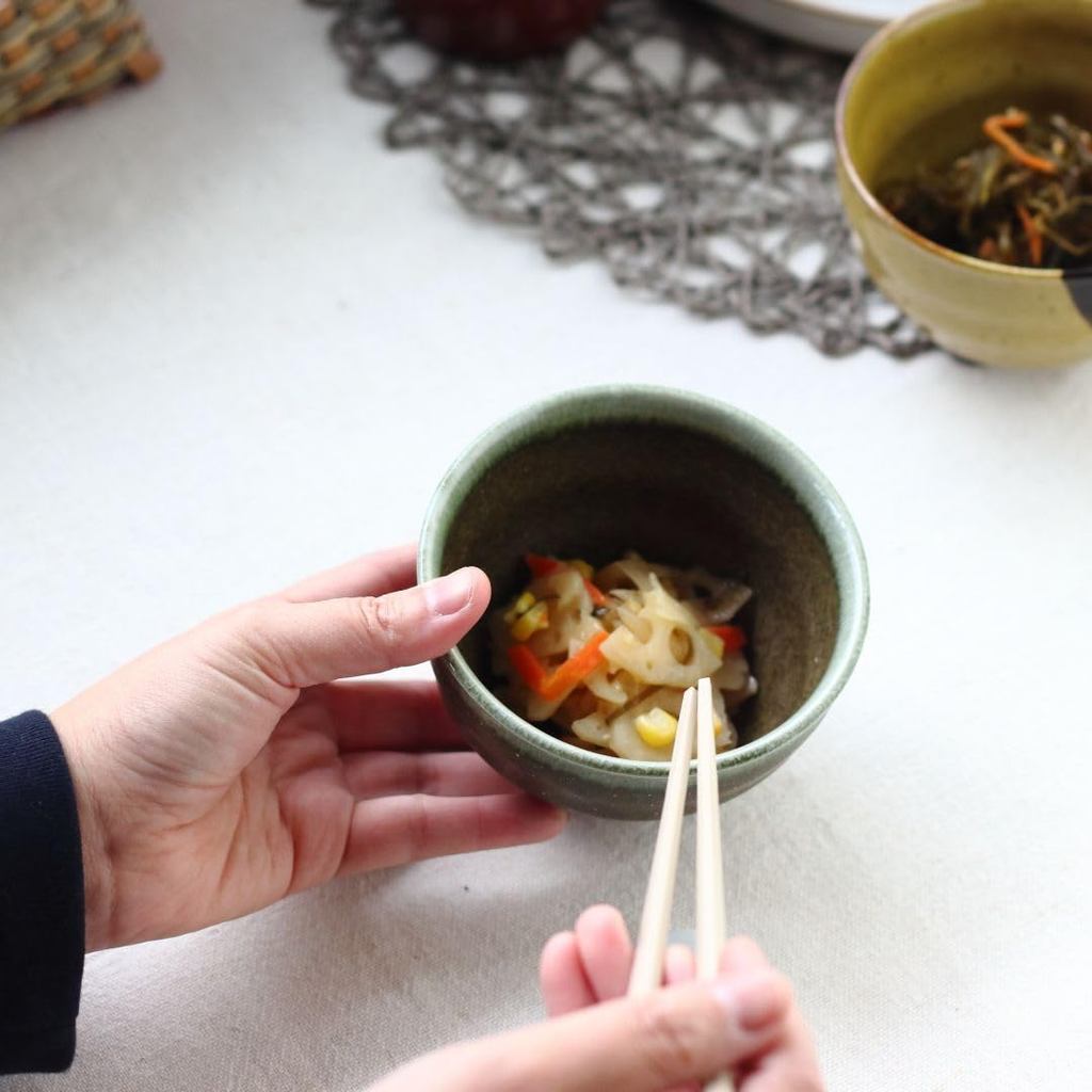 Cerapockke Shunkai 4-inch 11.5cm Black Japanese Mino Ware Bowl - Donburi Deep Rice Salad Udon