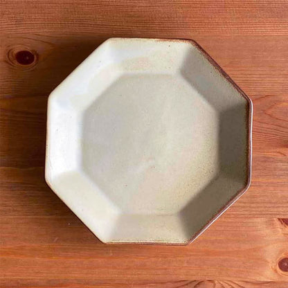 Seto-yaki Octagonal Ceramic Plate - Made in Japan Octagon Dish, Traditional Seto Ware Pottery