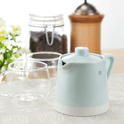 "Hasami Porcelain 'Essence' Teapot Set with Stainless Steel Infuser - 500ml, Assorted Colors (Yellow, Blue, Brown) - Stylish Japanese Tea Pot for Loose Leaf Tea"