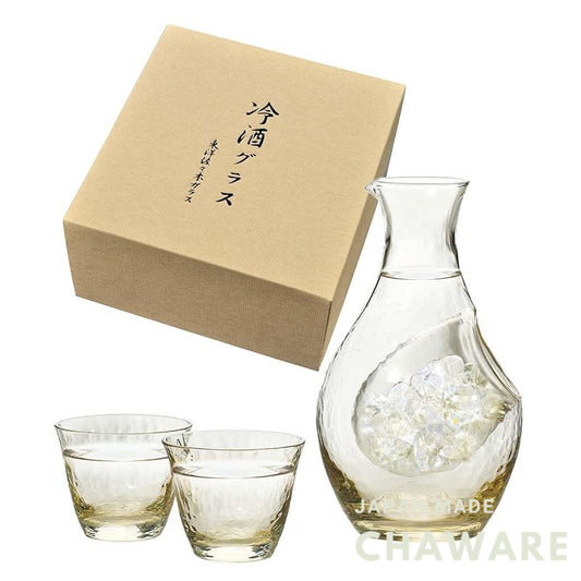 Toyo Sasaki Glass Japanese Sake Glass Collection Takasegawa Amber Cold Sake Set G604-M72