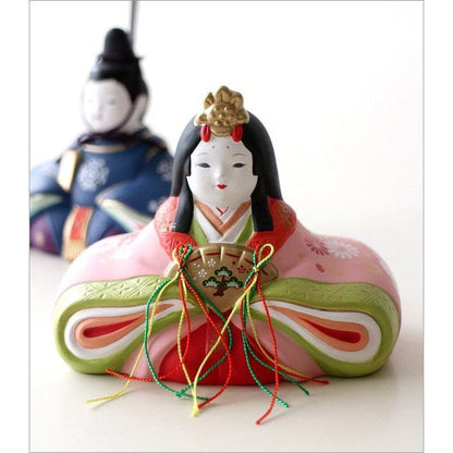 Seto Ceramic Hina Display - Elegant Imperial Couple Figurine for Hinamatsuri Made in Japan