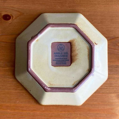 Seto-yaki Octagonal Ceramic Plate - Made in Japan Octagon Dish, Traditional Seto Ware Pottery