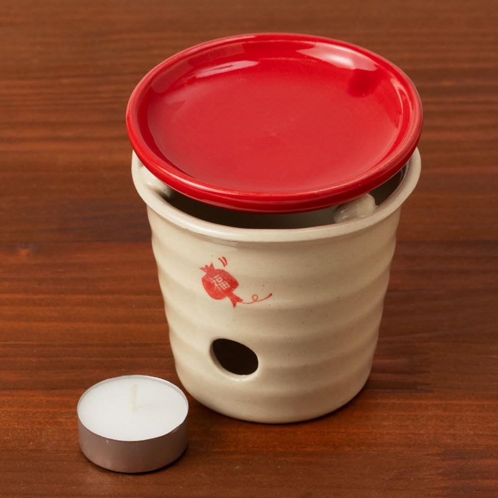 Seto-yaki Tea Aroma Burner with Paired Maneki Neko Cats - Japanese Aichi Craft Tea Scent Diffuser
