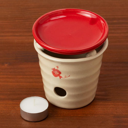 Seto-yaki Tea Aroma Burner with Paired Maneki Neko Cats - Japanese Aichi Craft Tea Scent Diffuser