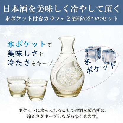 Toyo Sasaki Glass Japanese Sake Glass Collection Takasegawa Amber Cold Sake Set G604-M72