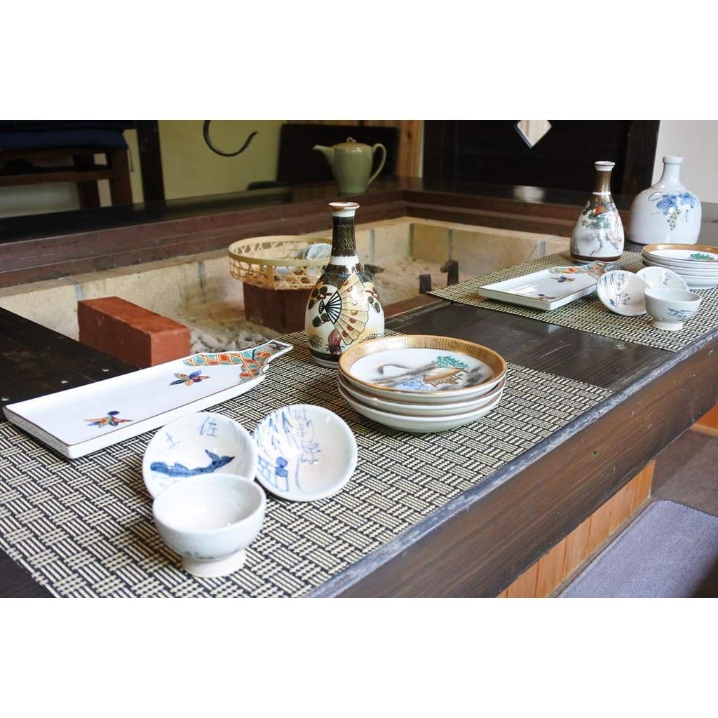 Tosa Odo-yaki Beku Cup (Hole) - Perforated Sake Guinomi, Harimaya Printed Traditional Ceramic