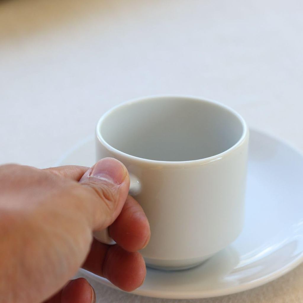 Cerapockke Simple Cup & Saucer 170ml White - Japanese Mino/Seto Ceramic, Microwave Safe, Easy Clean