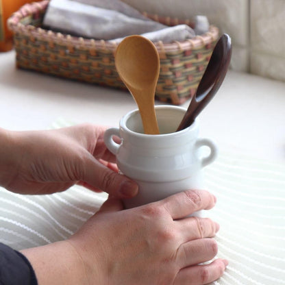 Cerapockke White Garden Seto Ware Ceramic Spoon Container - Made in JP Teaspoon & Chopstick Holder