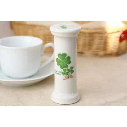 Cerapockke Ceramic 3-Minute Hourglass Seto Ware (Made in Japan) Four-Leaf Clover Tea Timer