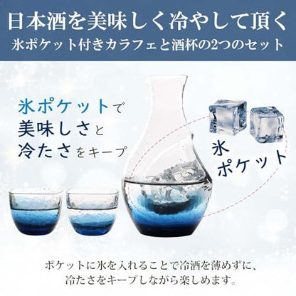 Toyo-Sasaki Glass Yachiyo Kiln Japanese Cold Sake Set G641-M81, Elegant Sakeware Gift